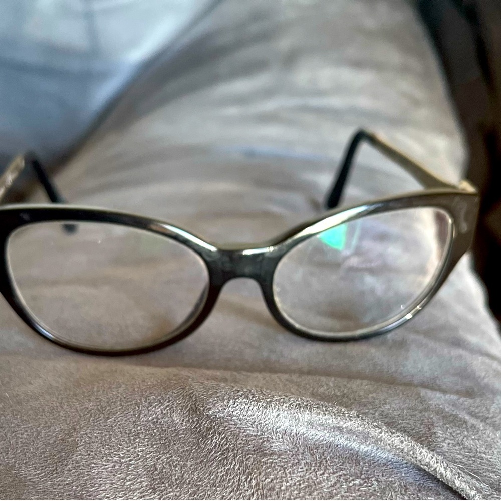 Tory Burch gold & black cat eye retro style eyeglasses glass frames